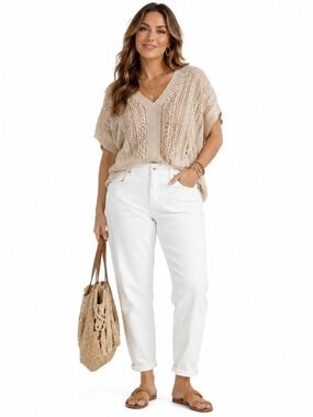 Torrid White Distressed Denim Jeans Size 16R Ripped Stretch Mid Rise Softcore